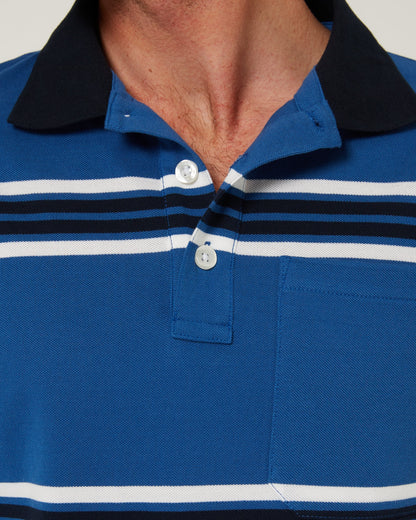 Pilbara Mens Yarn Dyed Striped Pocket Polo