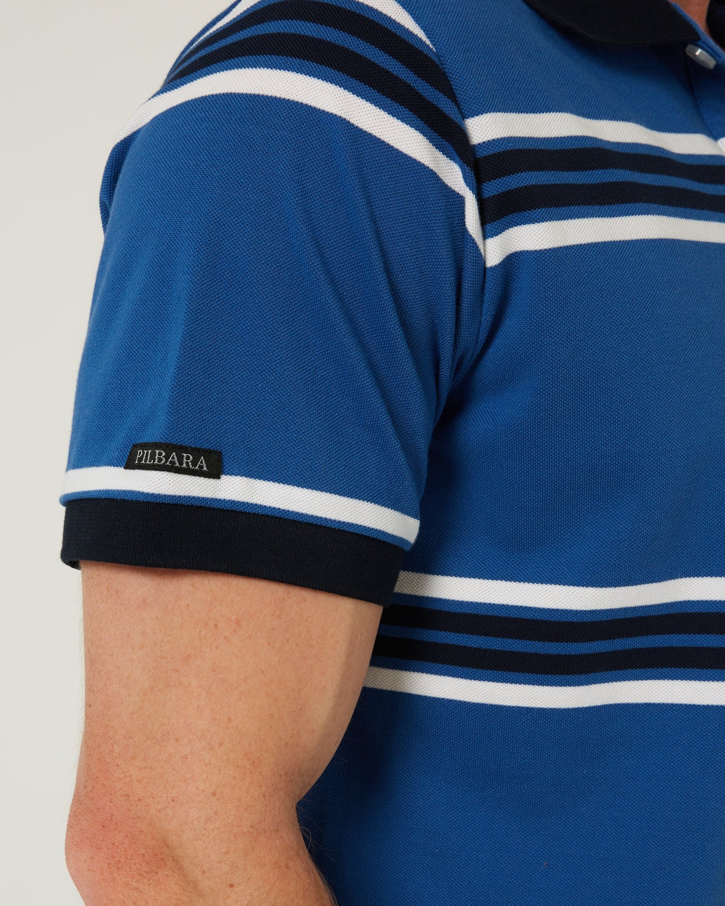 Pilbara Mens Yarn Dyed Striped Pocket Polo