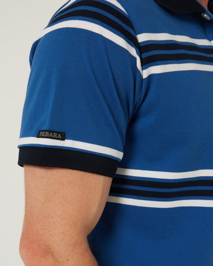 Pilbara Mens Yarn Dyed Striped Pocket Polo