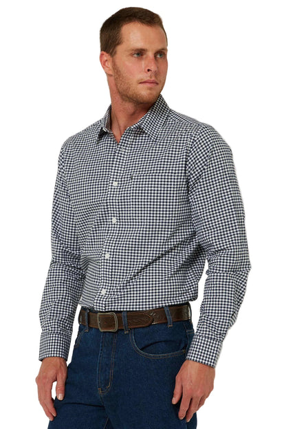 Pilbara Mens Long Sleeve Gingham Shirt