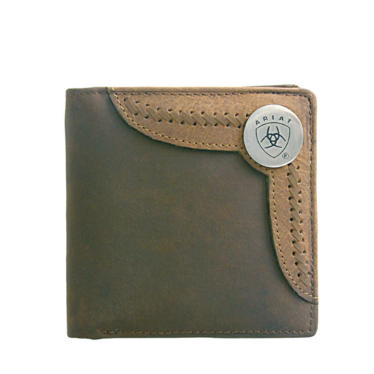 Ariat Mens Bi-Fold Wallet - Two Toned Accent Overlay
