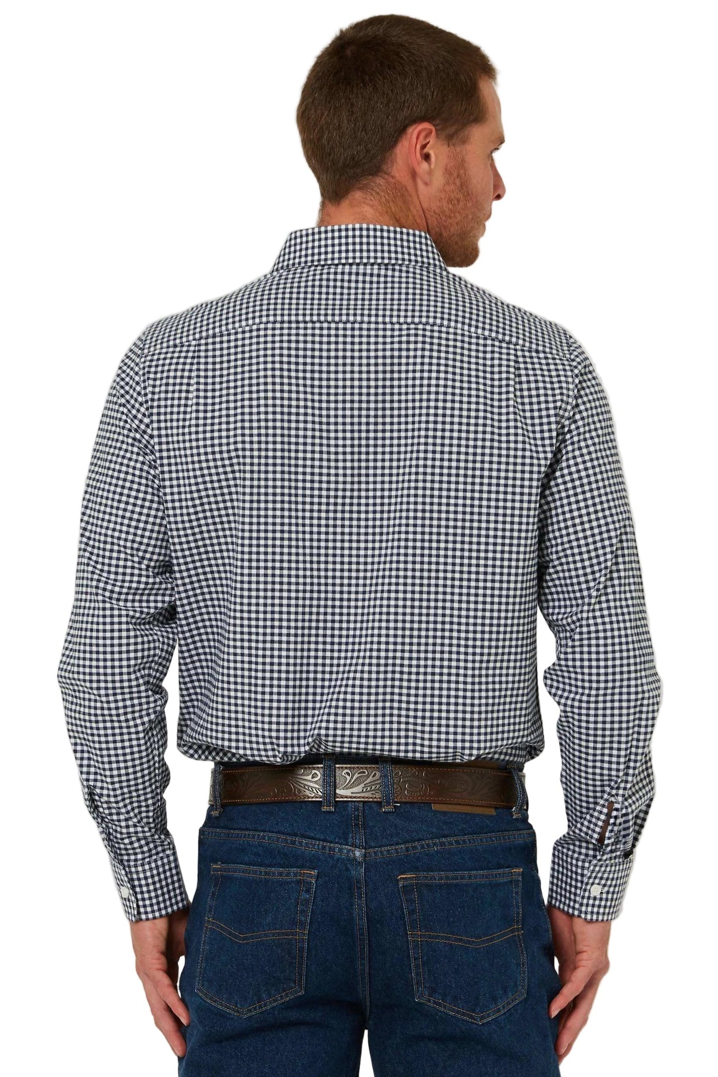 Pilbara Mens Long Sleeve Gingham Shirt