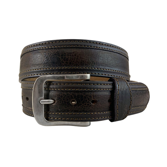 Roper Mens Belt 1.5 Inch Distressed American Bison Leather