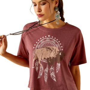 Ariat Womens Buffalo Territory Cropped Short Sleeve Tee