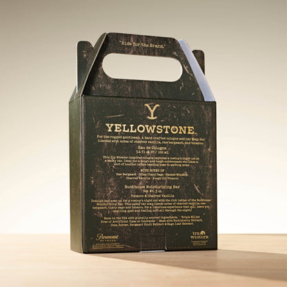 Tru Western Mens Yellowstone Ride Giftset For Him Cologne & Bunkhouse Bar 100ml / 140gm