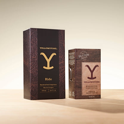 Tru Western Mens Yellowstone Ride Giftset For Him Cologne & Bunkhouse Bar 100ml / 140gm