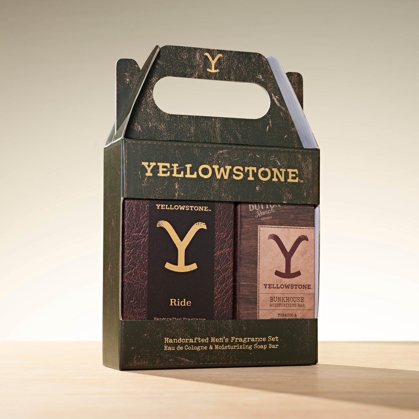 Tru Western Mens Yellowstone Ride Giftset For Him Cologne & Bunkhouse Bar 100ml / 140gm