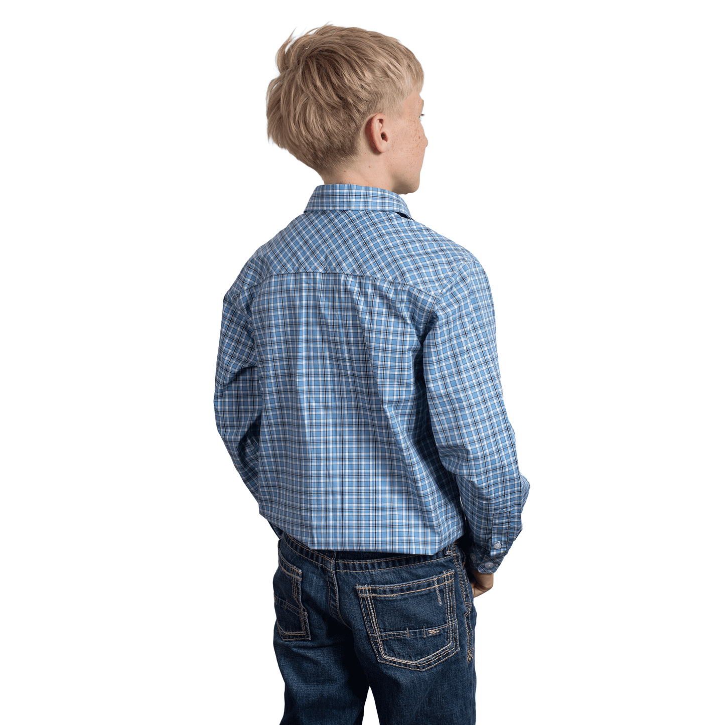 Just Country Boys Brayden Half Button Print Country Workshirt