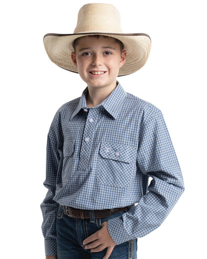 Just Country Boys Brayden Half Button Print Workshirt