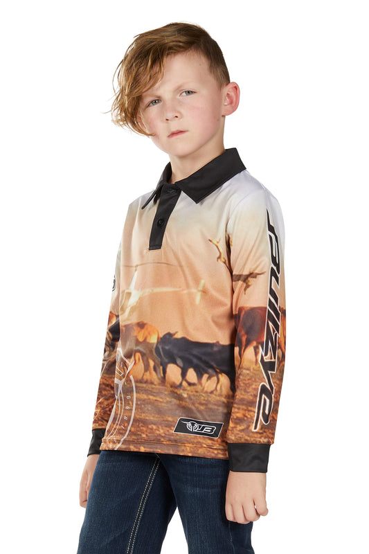 Bullzye Boys Helicopter Long Sleeve Fishing Shirt