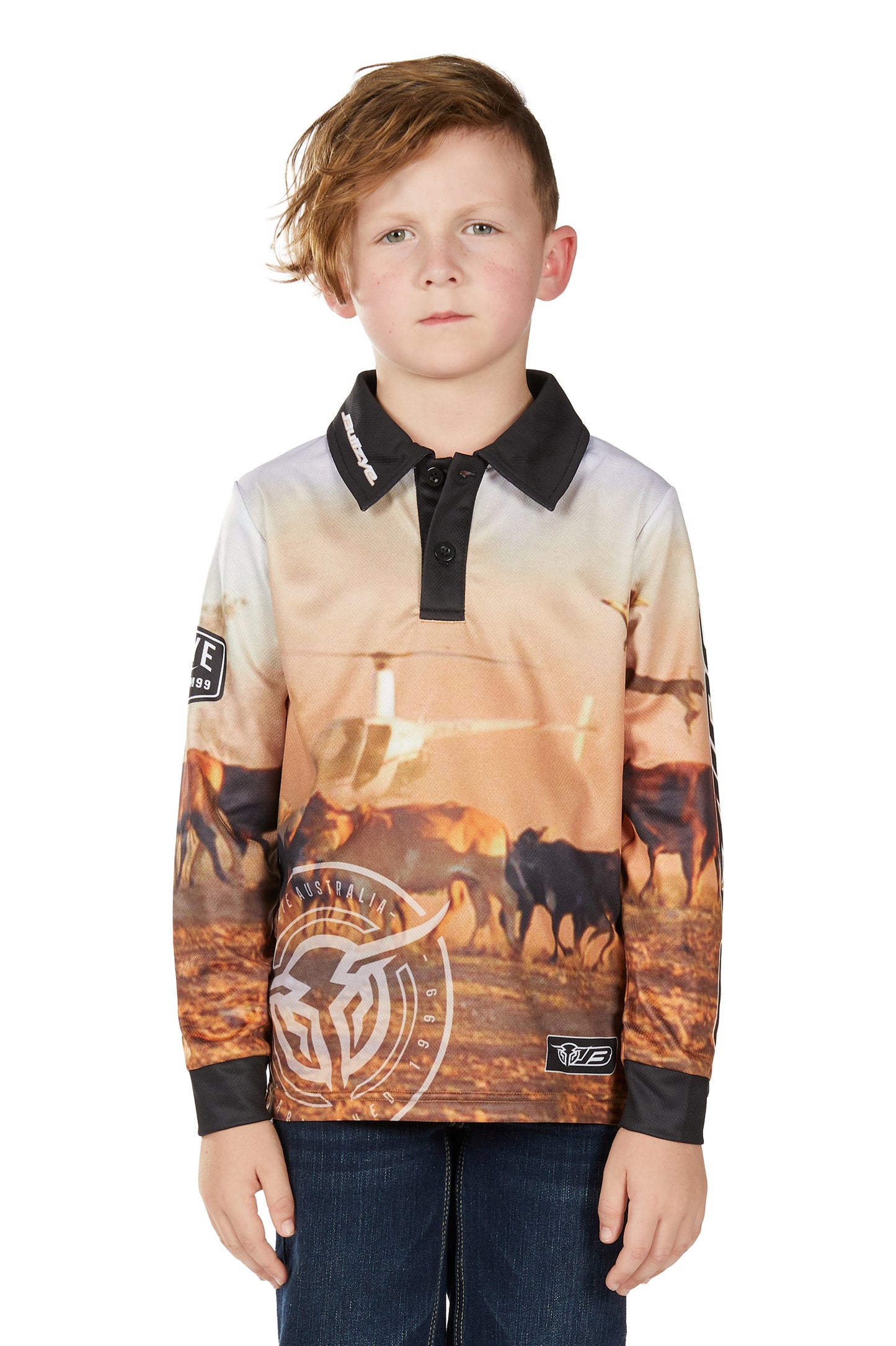 Bullzye Boys Helicopter Long Sleeve Fishing Shirt