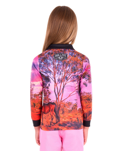 Bullzye Girls Grazing Horse Long Sleeve Tee