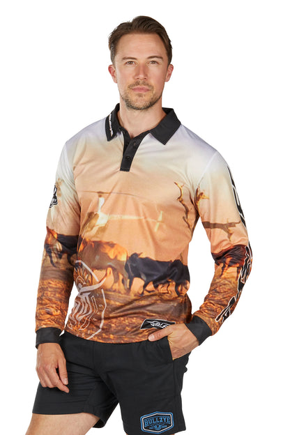 Bullzye Mens Helicopter Long Sleeve Fishing Shirt
