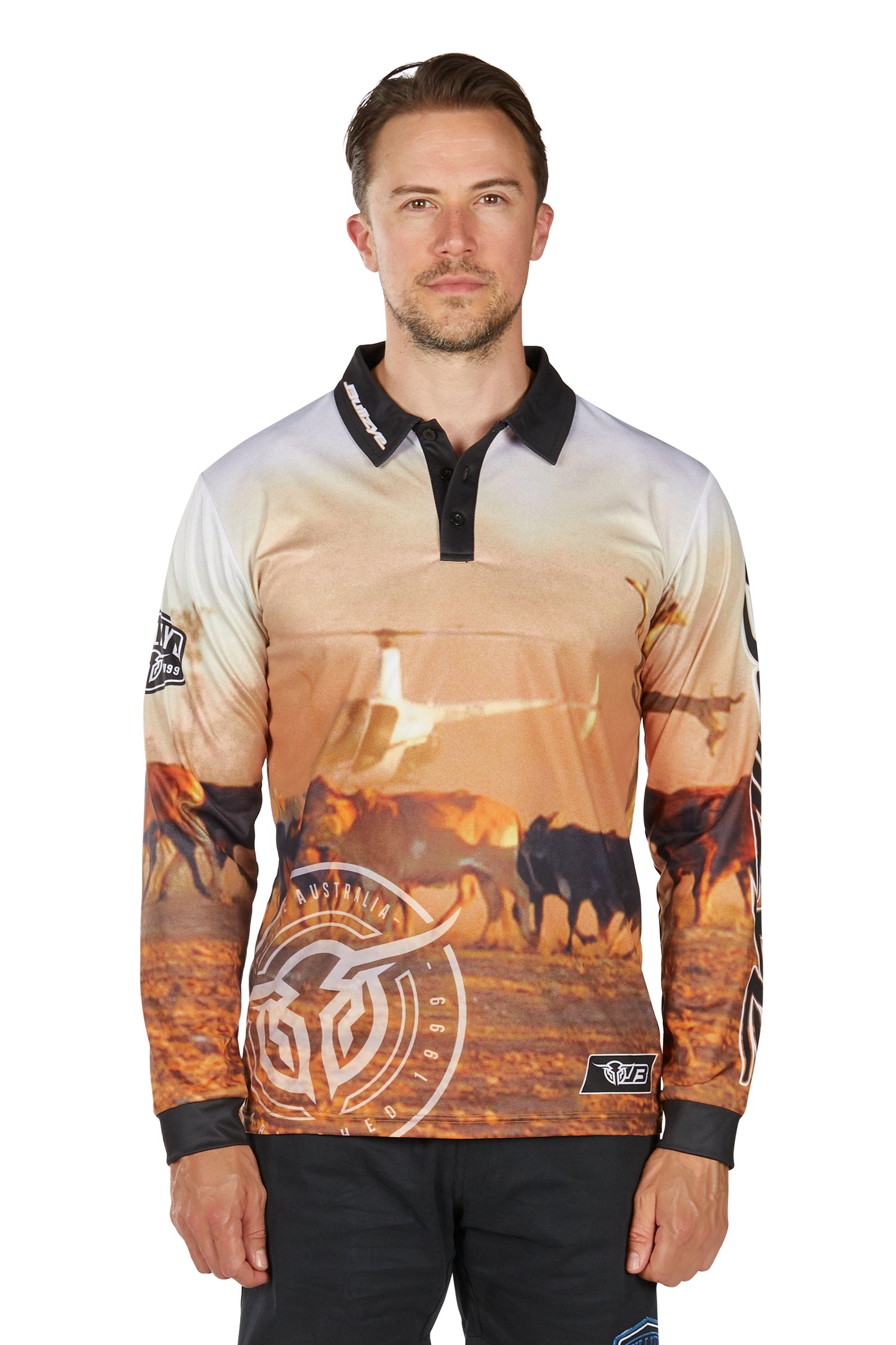 Bullzye Mens Helicopter Long Sleeve Fishing Shirt