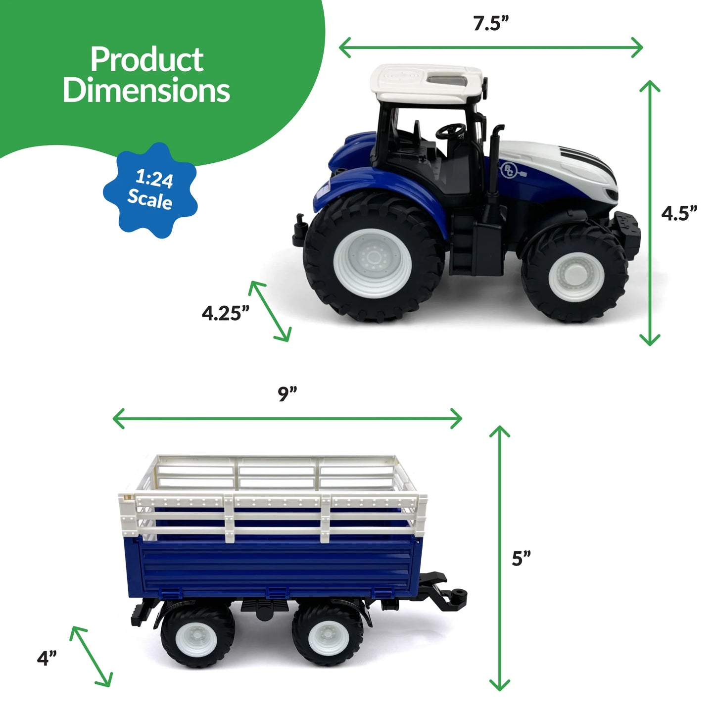 Big Country Toys Remote Control Tractor And Trailer Combo