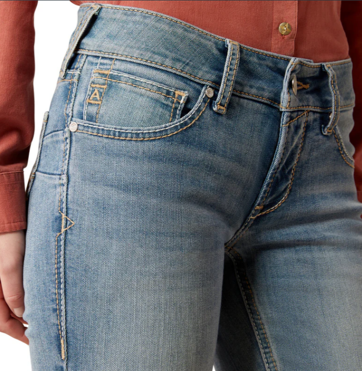 Ariat Womens Mallory Mid Rise Straight Leg Jeans Regular Length