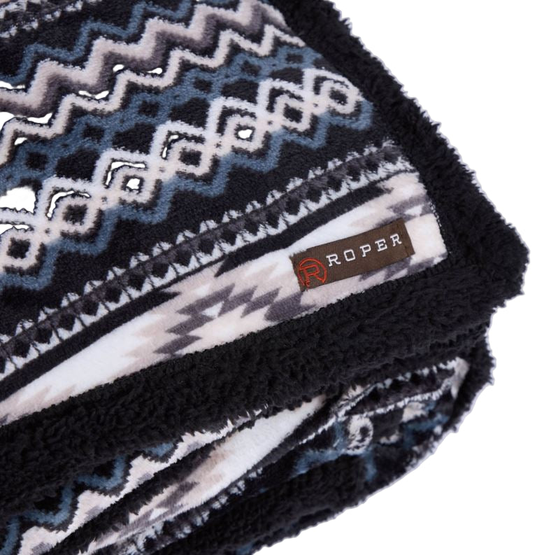 Roper Throw Rug Aztec Black