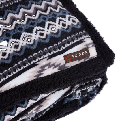 Roper Throw Rug Aztec Black
