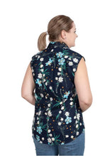 Load image into Gallery viewer, Just Country Womens Lilly Half Button Sleeveless Print Workshirt