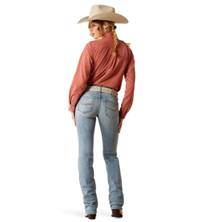 Ariat Womens Mallory Mid Rise Straight Leg Jeans Regular Length