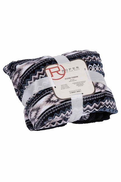Roper Throw Rug Aztec Black