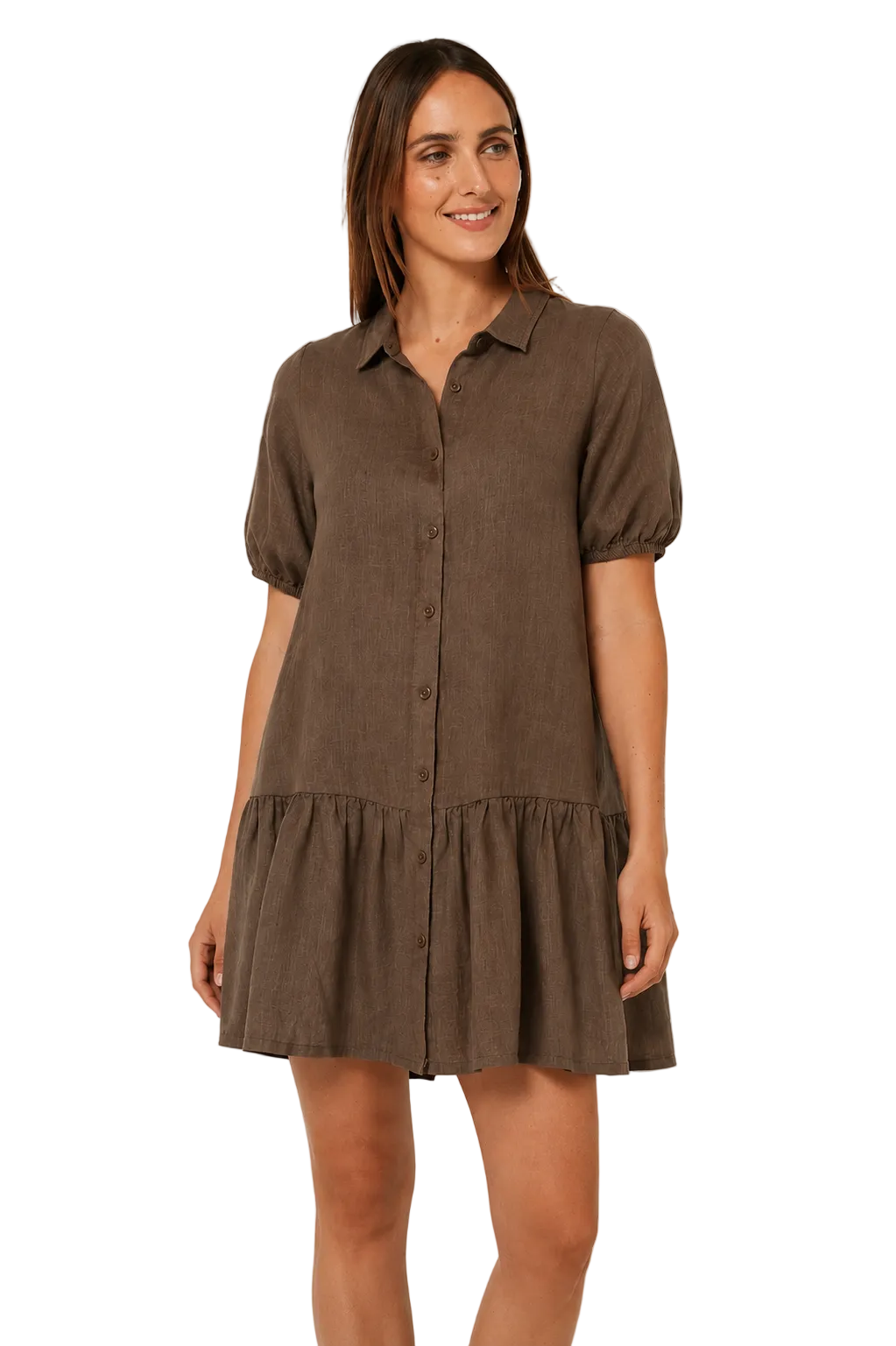 Pilbara Womens Monica Linen 3/4 Sleeve Dress