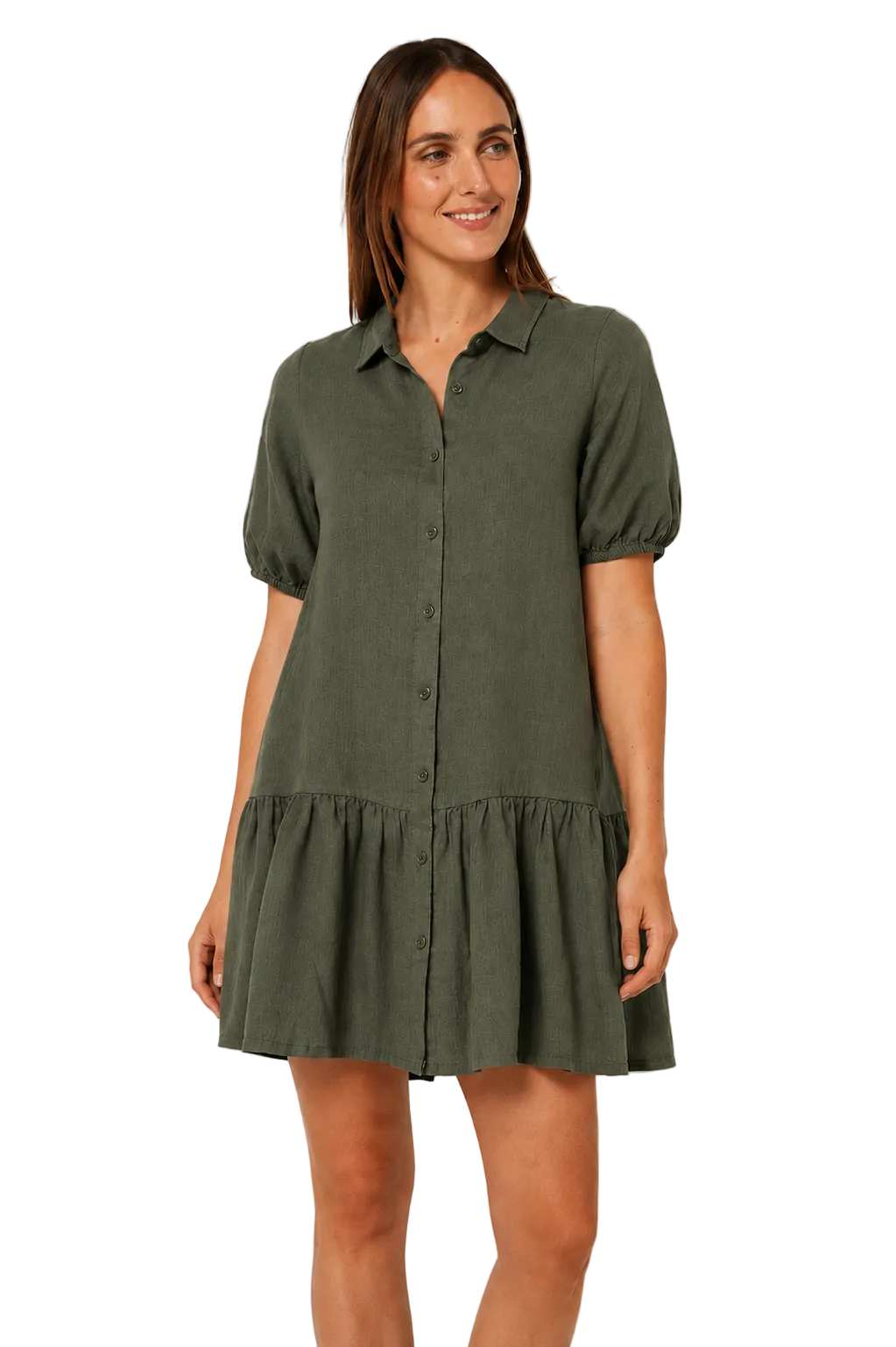 Pilbara Womens Monica Linen 3/4 Sleeve Dress