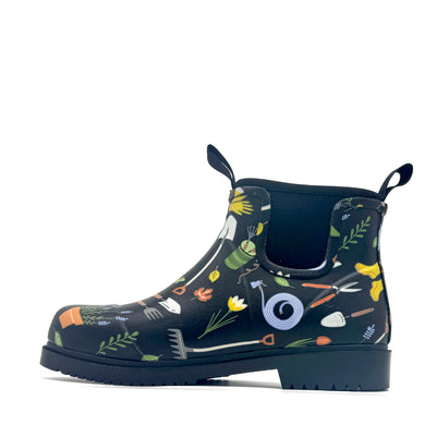 Clogees Womens Chelsea Gumboot Black Garden