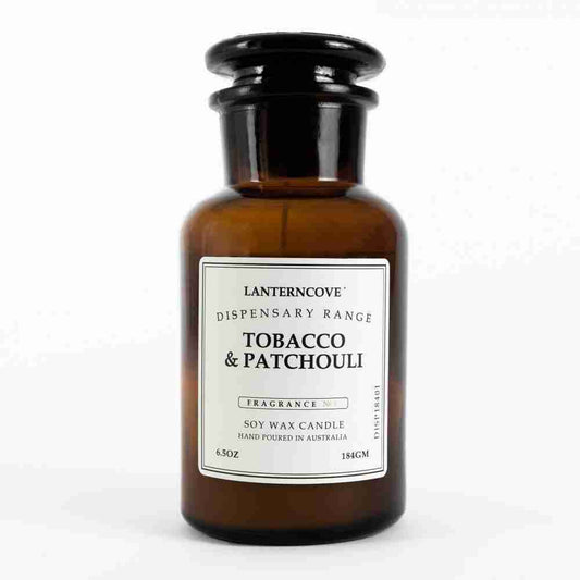 Lanterncove Dispensary 6.5 oz Soy Wax Candle Tobacco and Patchouli