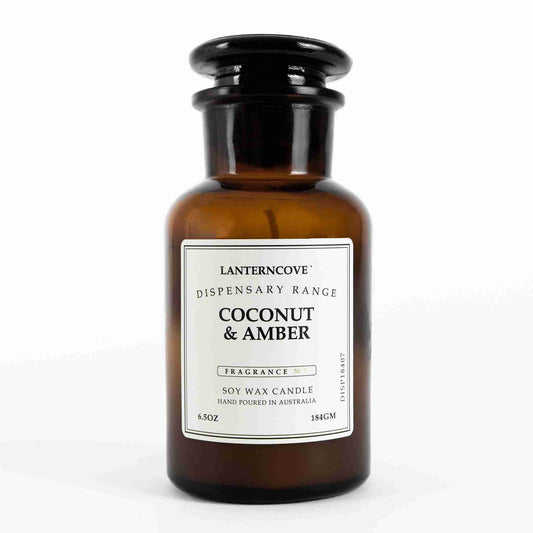 Lanterncove Dispensary 6.5 oz Soy Wax Candle Coconut and Amber