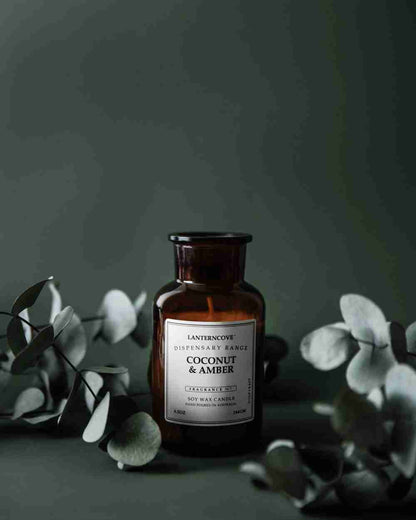 Lanterncove Dispensary 6.5 oz Soy Wax Candle Coconut and Amber