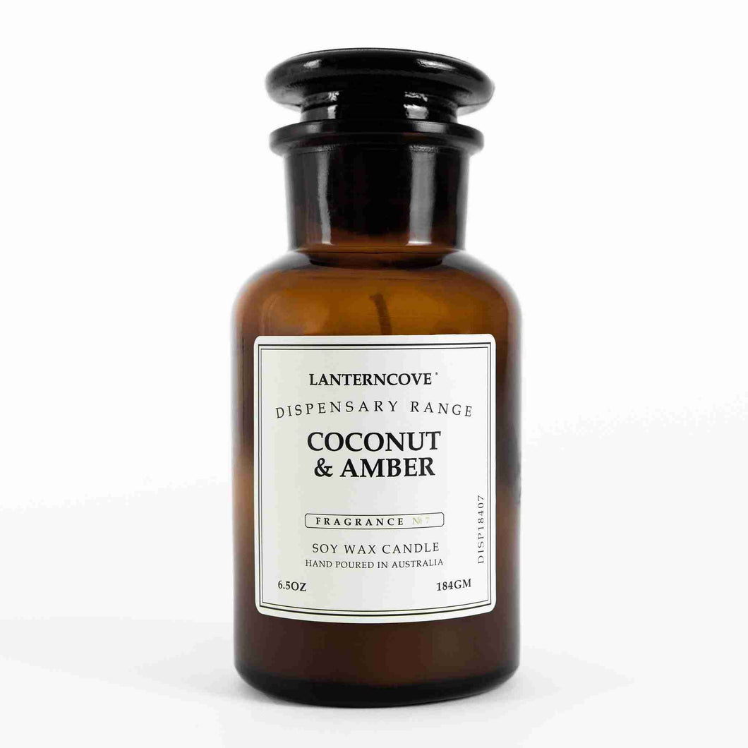 Lanterncove Dispensary 6.5 oz Soy Wax Candle Coconut and Amber