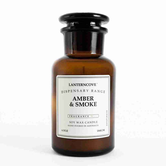 Lanterncove Dispensary 6.5 oz Soy Wax Candle Amber and Smoke