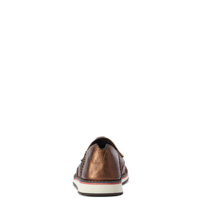 ARIAT WOMENS CRUISER METALLIC BRONZE/PINK STEERHEAD PRINT