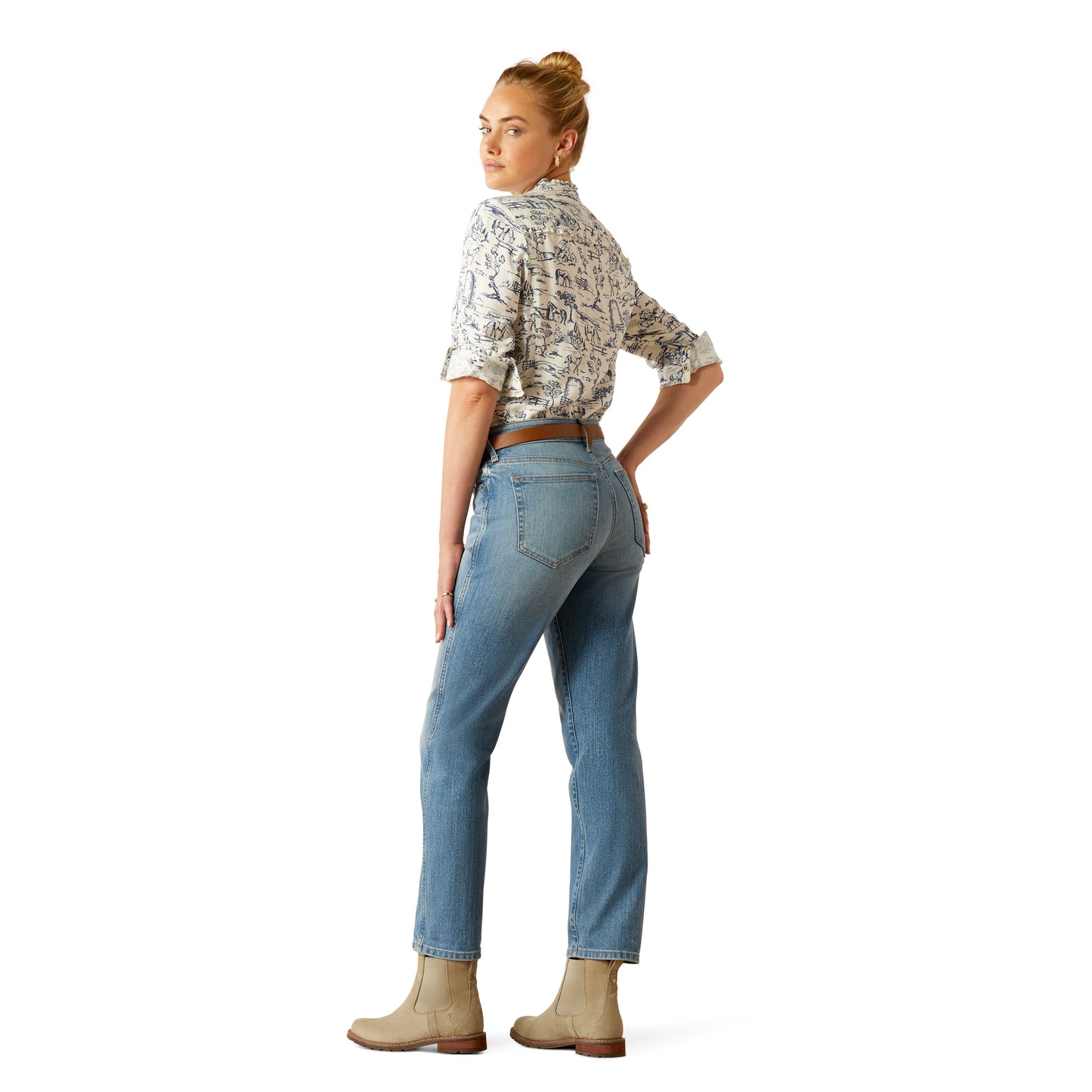 Ariat Womens High Rise Slim Straight Bridle Jeans Regular Length