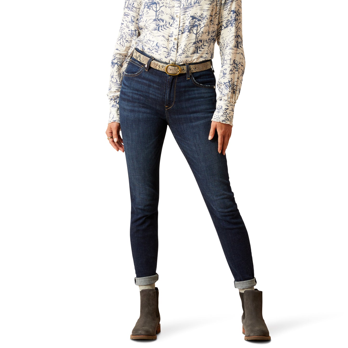 Ariat Womens High Rise Bridle Skinny Jeans Regular Length