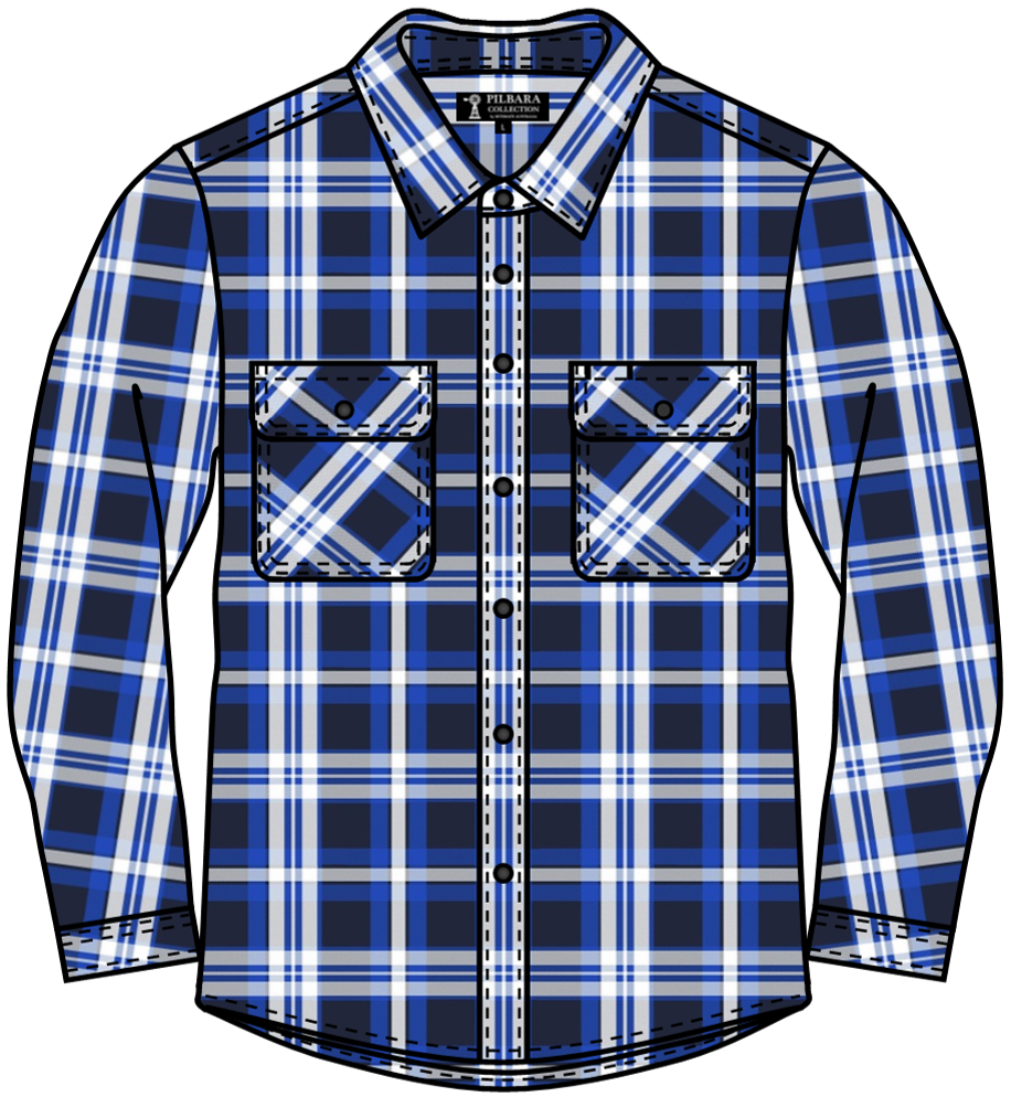 Pilbara Mens Flannelette Shirt Open Front