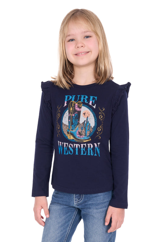 Pure Western Girls Trinity Long Sleeve Tee