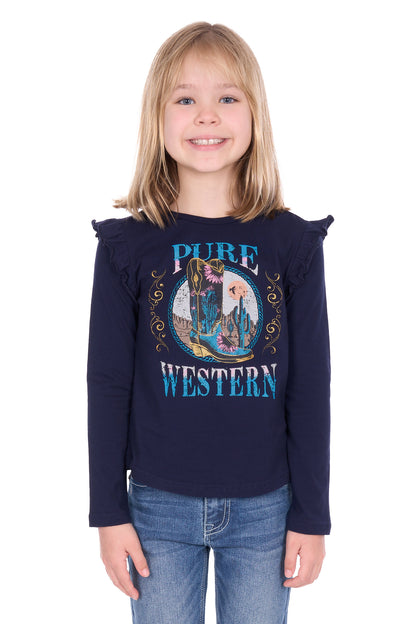 Pure Western Girls Trinity Long Sleeve Tee