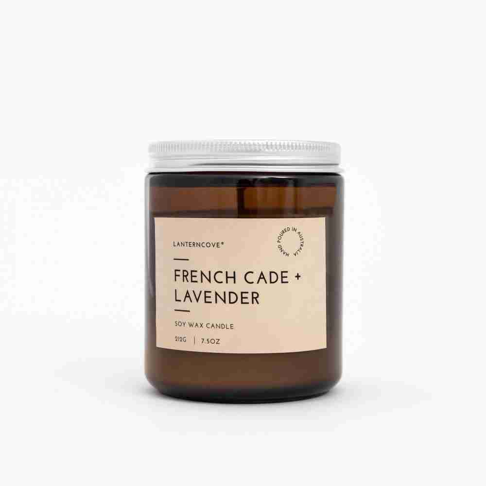 Lanterncove Glo 7.5 oz Soy Wax Candle French Cade and Lavender