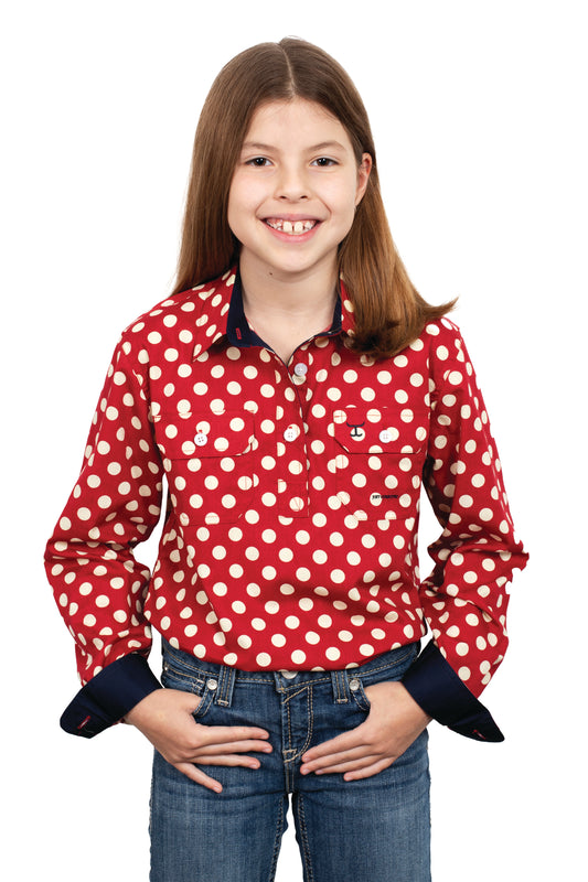 Just Country Girls Harper Half Button Print Workshirt