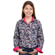 Load image into Gallery viewer, JUST COUNTRY GIRLS HARPER HALF BUTTON PRINT WORKSHIRT