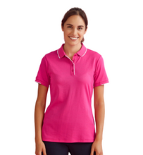 Load image into Gallery viewer, Fashion Biz Pink Ribbon Womens Pink Short Sleeve Polo