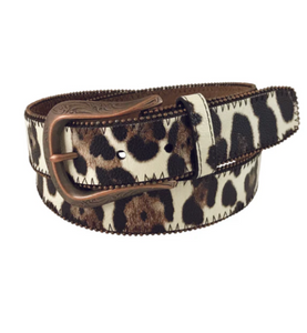 ROPER WOMENS BELT 1 1/2 INCH LEOPARD PRINT LEATHER