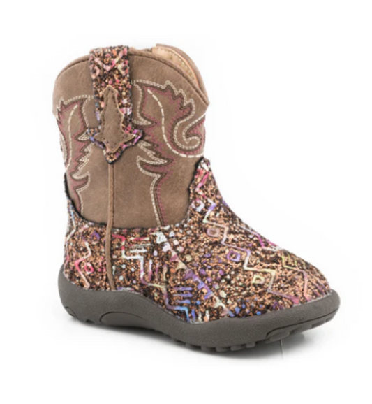 Roper Infant Cowbaby Glitter Aztec Boots