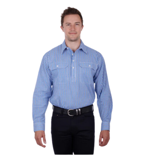 HARD SLOG MENS DEVIN HALF PLACKET LS SHIRT