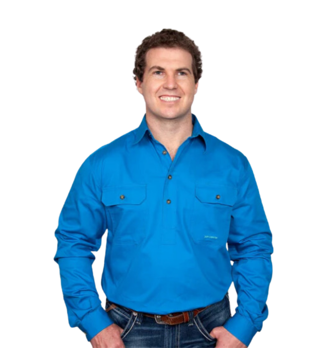 Just Country Mens Cameron Half Button Workshirt