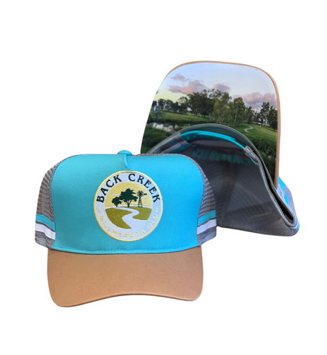 Back Creek Clothing Trucker Cap Turquoise/Brown