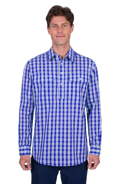 Hard Slog Mens Levers 1/2 Placket Long Sleeve Shirt