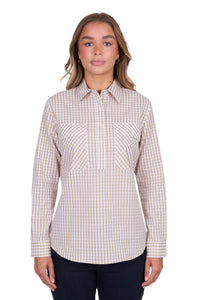 Hard Slog Womens Sara 1/2 Placket Long Sleeve Shirt